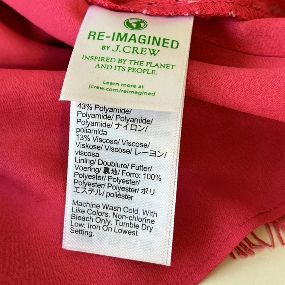 J Crew Mock Neck Lace Top in Dragonfruit NWT Size 6